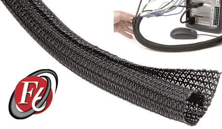 F6N013BK100 0.12 in. F6 Self Wrap Cable Sleeving - 100 ft., Black