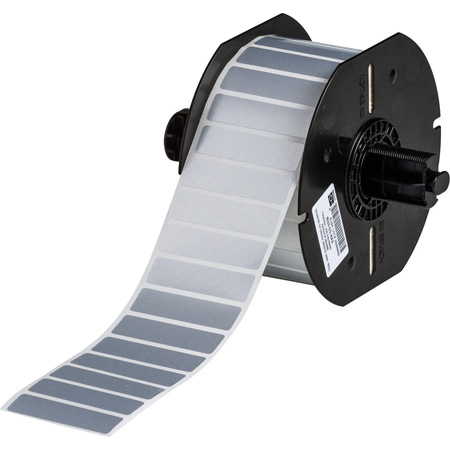 B33 Series Metallized Polyester Permanent Labels 0.5in H x 2in W LGT GR 2500/RL