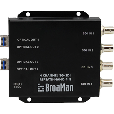 Picture of BroaMan BRM-RPT8NO-4IN3G Converter for 4x 3G-SDI Input to Single Mode Fiber UP to 80km