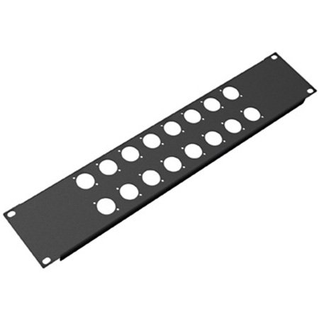NXLP-2 Punched Patch Panel for 16 Neutrik D-Type Connectors - 2 RU