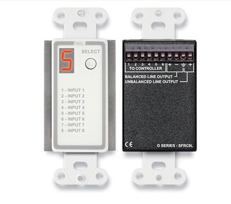 RDL-D-SFRC8L Audio Selector for SourceFlex Distributed Audio System