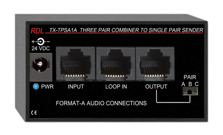 RDL-TX-TPSA1A Three Pair Combiner to Single Pair Sender & Twisted Pair Format-A