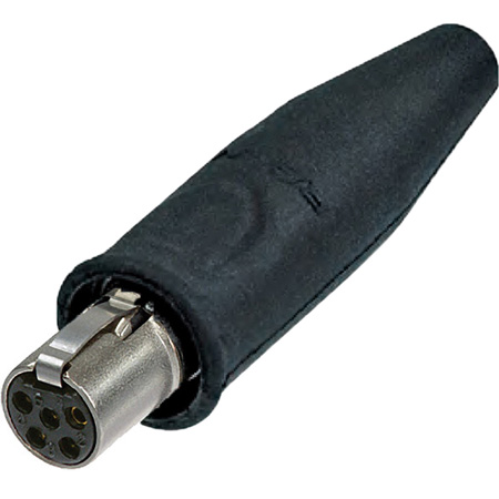 RN-RT5FC-B-W TINY 5 Pole Female - Water Resistant Boot & Black & Gold Plated Contacts