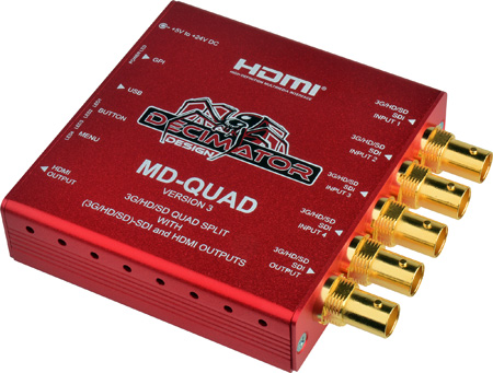 DEC-MD-QUAD Miniature 3G, HD & SD Quad Split Multiviewer with HDMI - Version 3