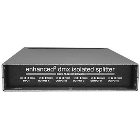DFD-125EE-5 4 Output Enhanced Isolated DMX Splitter with 5 Pin XLR Connectors