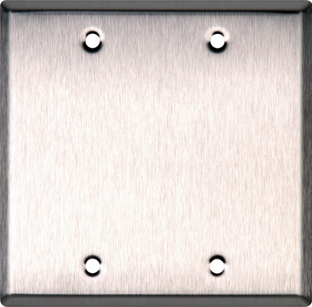 WP2A-BRASS Blank Brass Double Gang Wall Plate