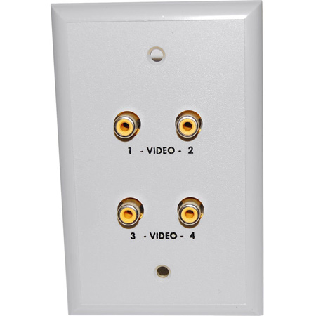 Picture of Energy Transformation Systems ETS-PV847WPWE White Cat5 Wall Plate with Four RCA Video