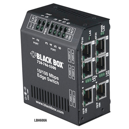 Picture of Black Box BBX-LBH600A-P 6-Port Extreme Heavy-Duty Edge Switch with 10-100 Copper Ports