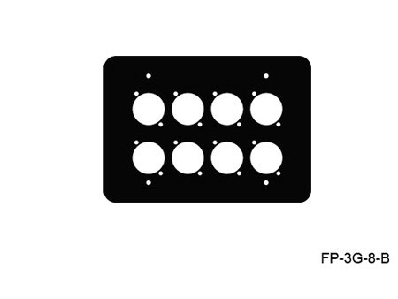 MYS-FP-3G-8-B 3-Gang Wall Panel 8 Each Neutrik D - Black