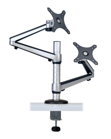 Picture of Tripp Lite TRL-DDR1327DCS 13 in. to 27 in. Dual Full Motion Flex Arm Desk Clamp for Monitors