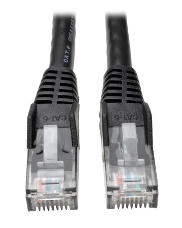 Tripp Lite TRL-N201003BK50B 3 ft. Cat6 Gigabit Snagless Molded Patch Cable with RJ45 Male-Male, Black - 50 Piece