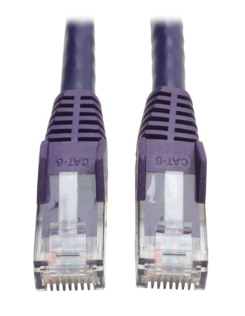 Tripp Lite TRL-N201-007-PE 7 ft. Cat6 Gigabit Snagless Molded Patch Cable with RJ45 Male-Male, Purple