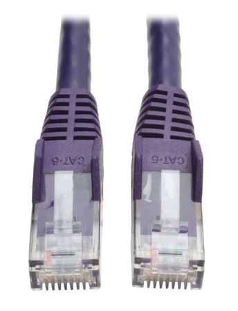 Tripp Lite TRL-N201-025-PE 25 ft. Cat6 Gigabit Snagless Molded Patch Cable with RJ45 Male-Male, Purple