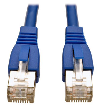 Tripp Lite TRL-N262-007-BE 1 ft. Augmented Cat6 Shielded Snagless 10G Certified RJ45 Male to Male Patch Cable, Blue