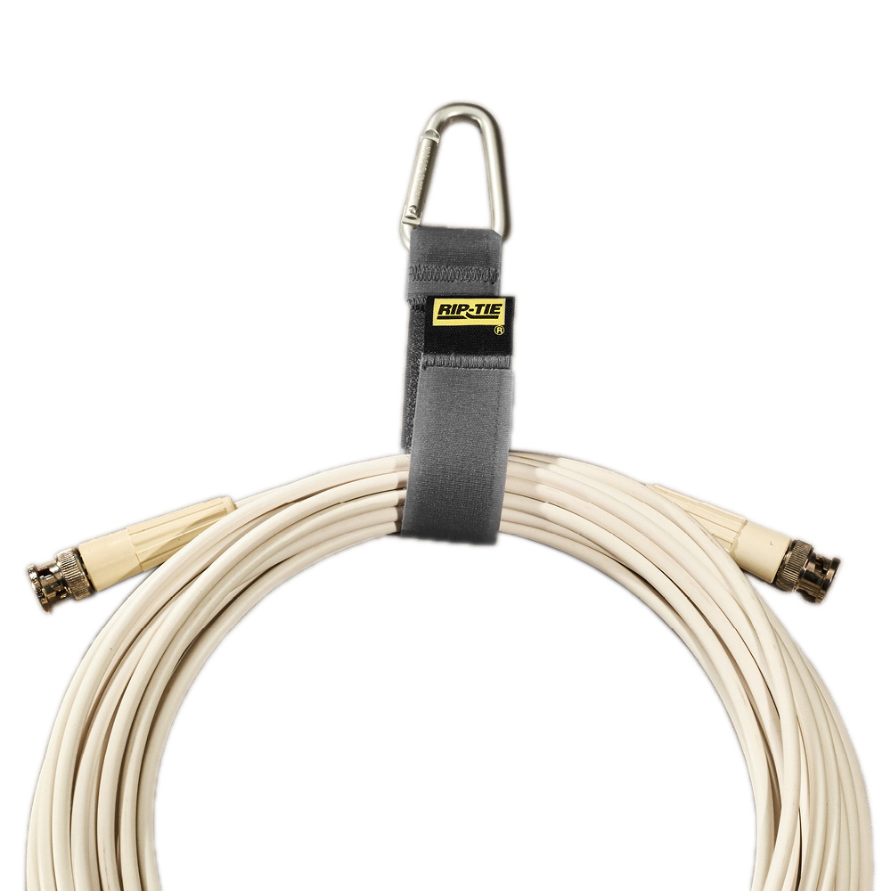 J-S9-T50-GY 1 x 9 in. Silver Triangle Carabiner Style Cable Carriers, Grey - Pack of 50