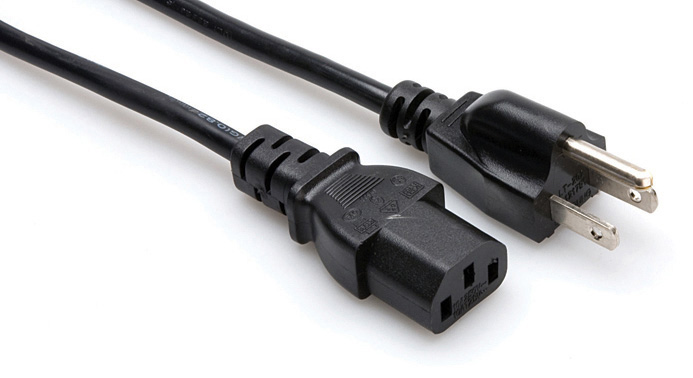 Picture of Hosa Technology PWC-148 IEC C13 to NEMA 5-15P Power Cord - 8 ft.