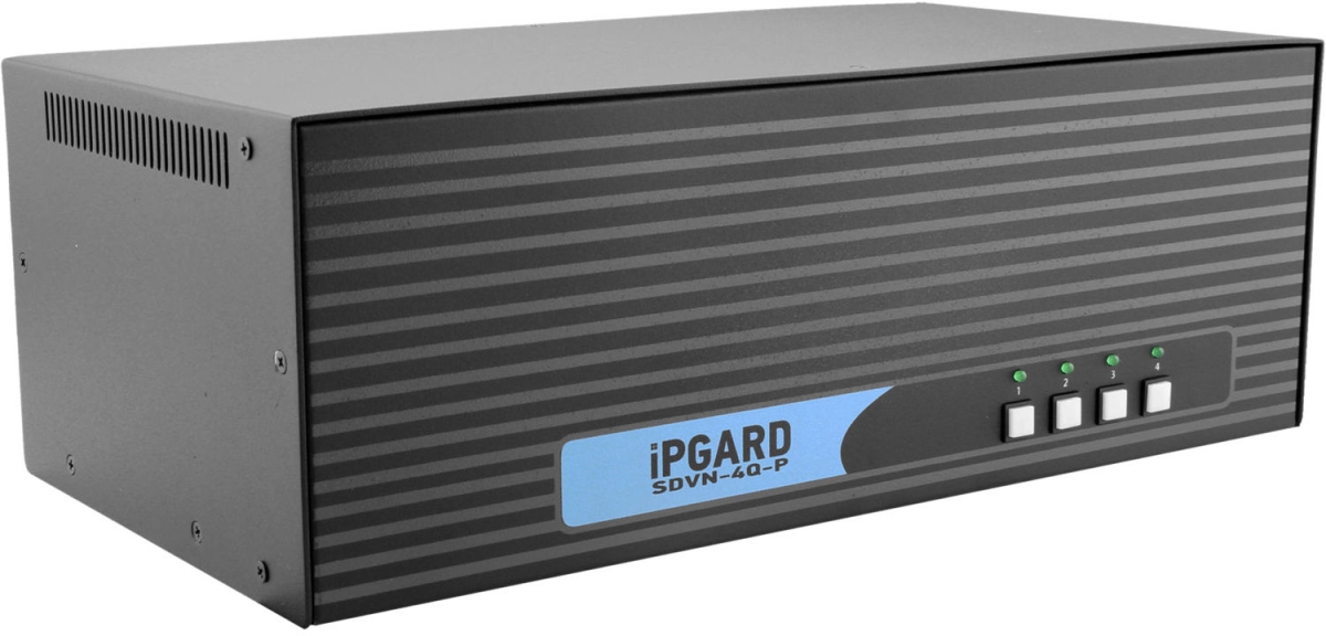 SAVI-SDVN-4Q-P Secure 4-Port Quad-Head DVI-I KVM Switch with Dedicated CAC Port & 4K Support