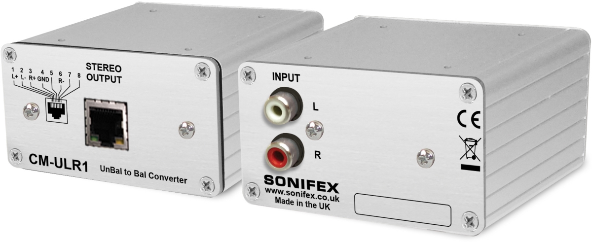 SONCMULR1 Unbalanced to Balanced Converter Passive  Phono to RJ45