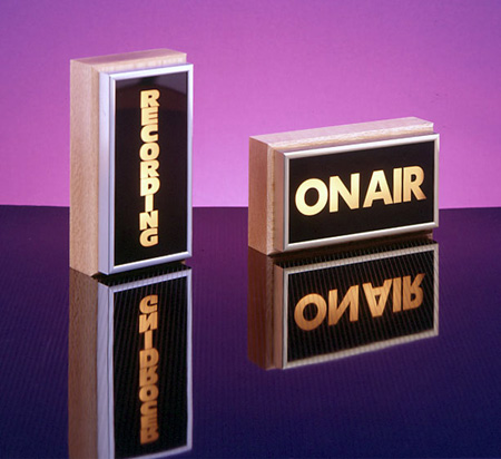 TWL-1 Horizontal Studio Warning Light - Recording in Gold Lettering