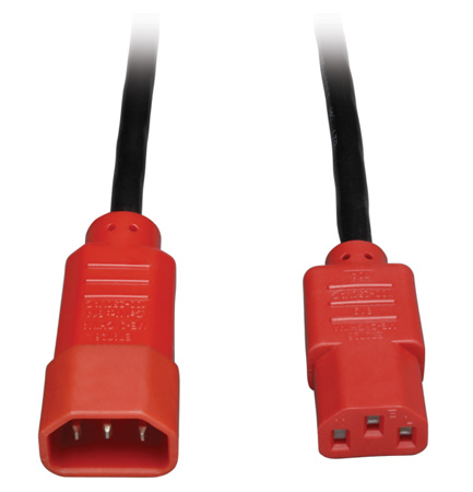 Tripp Lite TRL-P004-004-RD 4 ft. Standard Computer Power Extension Cord 10A 18 AWG IEC-320-C14 to IEC-320-C13 Plug, Red
