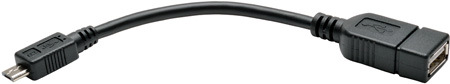 Tripp Lite  5-Pin OTG Host Adapter Micro USB B to USB A Male & Female Cable, Black - 6 in.