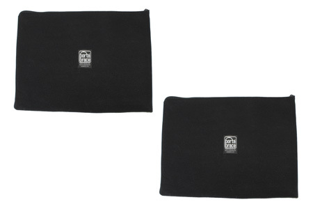 Portabrace PBR-PB-BCAML2 Large Padded Accessory Pouches, Black - Set of 2