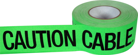 GT-CABLE 3 in. x 60 Yards Caution Cable Tape, Hot Green