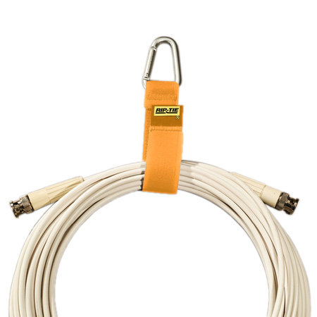 J-S9-T10-NOE Silver Triangle Carabiner Style Cable Carriers, Neon Orange - Pack of 10