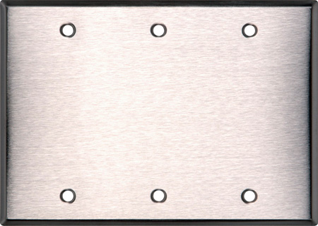 WP3A-BRASS BlankTriple Gang Brass Wall Plate