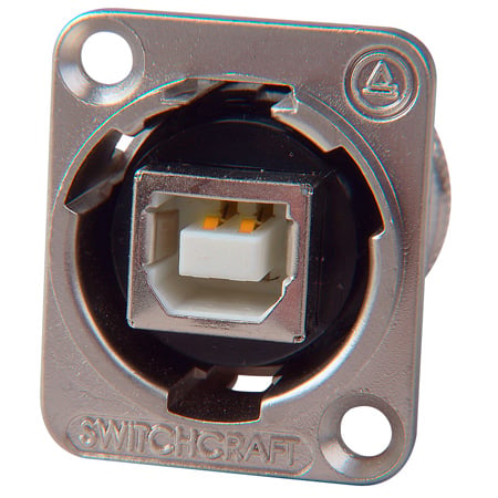 EHUSBBA USB-B to USB-A Panel Mount Connector - Silver