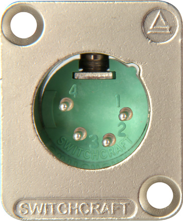 SW-DE4M DE Series Panel Mount - XLR Male 4 Silver Pins, Nickel Finish