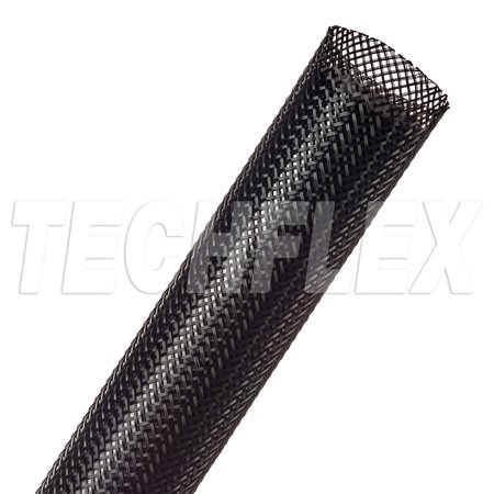 PET3-C-BK 0.25-0.75 in. Expandable Tubing 100 ft. Roll, Black