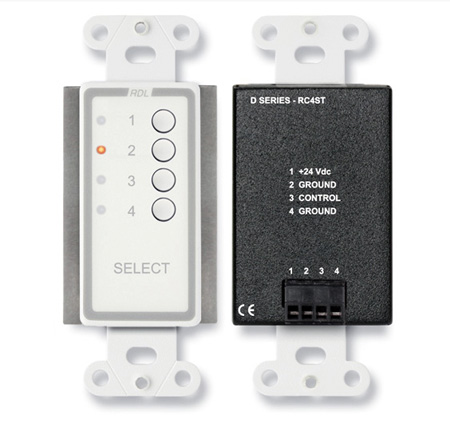 RDL-D-RC4ST 4 x 1 4 Channel Remote Control for ST-SX4 Audio Switcher