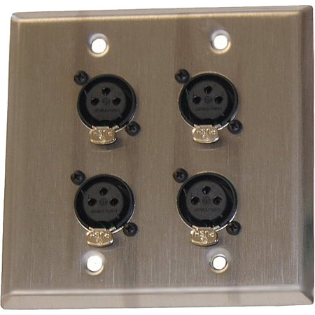 Picture of Energy Transformation Systems ETS-PA202FRJWP InstaSnake Wall Plate with 4 Female XLR to RJ45 Inputs