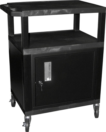 Picture of H. Wilson WT26CE 26 in. Utility AV Cart with 4 in. Casters&#44; Black