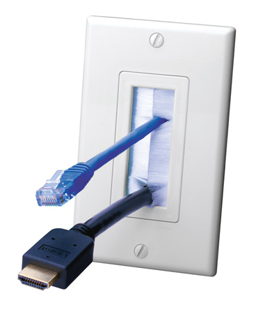 Picture of Vanco VCO-120817X 1-Gang Decor Style Brush Bulk Cable Wall Plate&#44; White