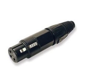 WW-WI3F-BK-2 Black Female Inline XLR Connector, Numbered 2