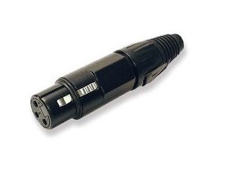 WW-WI3F-BK-20 Black Female Inline XLR Connector, Numbered 20