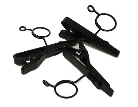 WT-TC-4 Black Lavalier & Lapel Mic Tie Clip - Pack of 3
