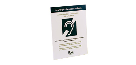 LSTN-LA-303 Multi-Lingual Assistive Listening Notification Sign