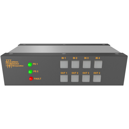 MSC-FS44FBL 4 SFP Input 4 BNC Output 3G-SDI Mini Switcher with Button Panel - Fiber with SFP Modules -  Matrix Switch