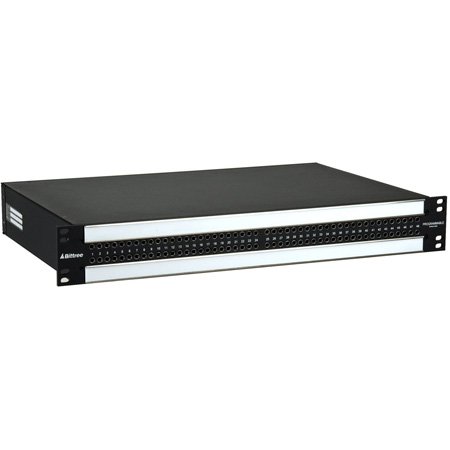 BIT-B96DCFNSSHE3 7, 2 x 48 in. 1.5RU Mono Spaced E3 Rear Interface Chassis Bantam Patchbay - Black
