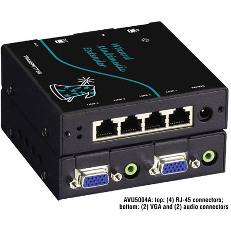 Black Box BBX-AVU5004A Wizard Multimedia 4 Channel Transmitter - Extends A by V Channels Over CATX