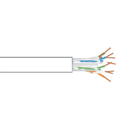 Black Box BBX-EYN874A-1000 1000 ft. 550-MHz GigaTrue CAT6 Solid Bulk Cable - PVC White