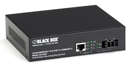 Picture of Black Box BBX-LPS500A-MMLC Media Converter Gigabit Ethernet PoE Multimode 850nm 550m LC