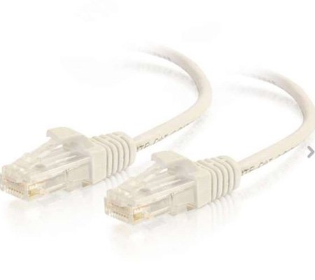 -01187 5 ft. Cat6 Snagless Unshielded UTP Slim Ethernet Network Patch Cable - White