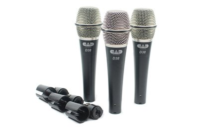 CAD-D38X3 38 x 3 D38 Supercardioid Dynamic Instrument Microphone - Pack of 3