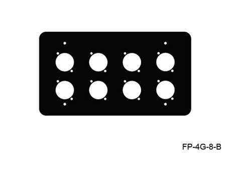 MYS-FP-4G-8-B 4 Gang Wall Panel 8 Each Neutrik D - Black