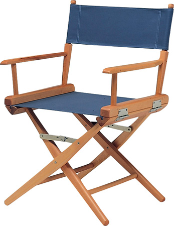 TCL-2-NW-5C Med Directors Chair - Natural Frame & Black Canvas -  Telescope Casual Furniture