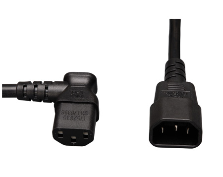 Tripp Lite TRL-P004-00213LA 2 ft. Standard Computer Power Extension Cord - 10A, 18 AWG & IEC-320-C14 to Left Angle IEC-320-C13
